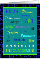 Birthday Words For A Good Year of Living card