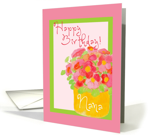 Happy Birthday, Nana! Pink Poseys in Frame card (943438)