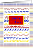 Birth Mother, Happy BIrthday with Hugs and Kisses card