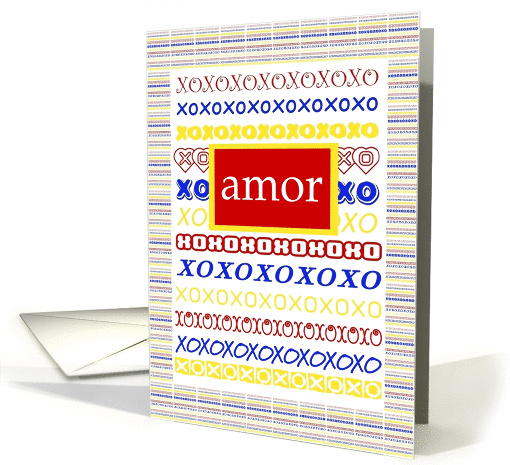 Amor, Love with Hugs and Kisses (blank Inside) card (944830)