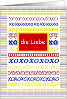 die Liebe, Love with Hugs and Kisses (blank Inside) card
