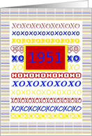 1951, Happy Birthday with Hugs and Kisses card