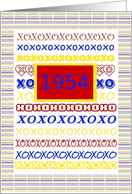 1954, Happy Birthday with Hugs and Kisss card