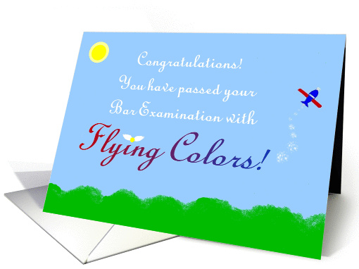 Congratulations, You Passed Your Bar Exam Test, Flying Colors card