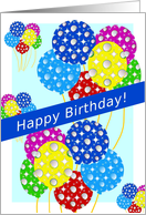 Happy Birthday For Anyone, Fancy Balloons Fly In The Sky - Humor card