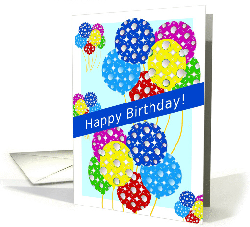 From All of Us, Happy Birthday, Fancy Balloons in The Sky - Humor card