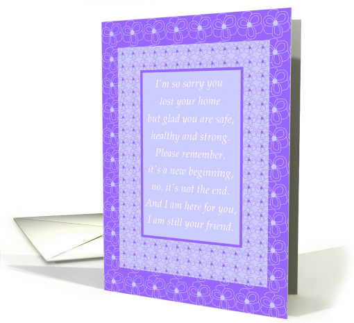 Loss of Home, Encourgement - Friends As Ever - blank inside card