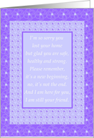 Loss of Home, Encourgement - Friends As Ever - blank inside card