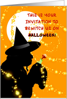 Halloween Invitation, Bewitch Us card