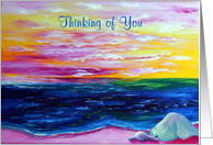 Thinking of You, Pink Beach at Sunset card