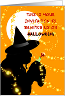 Halloween Costume Party Invitation, Bewtich Us card