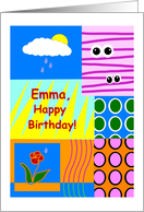 Emma, Happy Birthday, Cute Collage, Youthful card