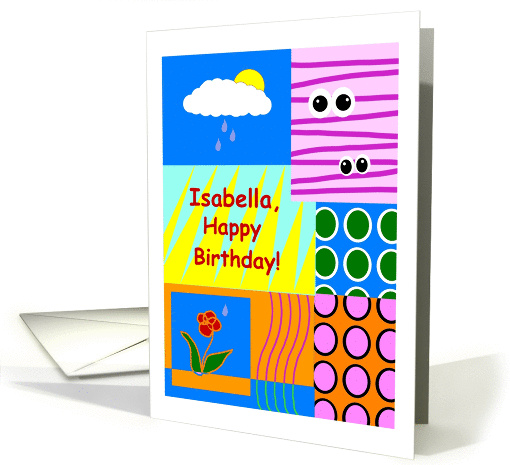 Isabella, Happy Birthday, Cute Collage, Youthful card (971807)