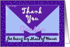 COUSIN Wedding Thank You - MAID OF HONOR card