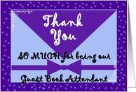 Wedding Thank You - Guest Book Attendant card