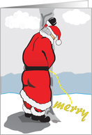 Santa Has A Leak card