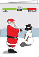 Santa Vs. The snowman card