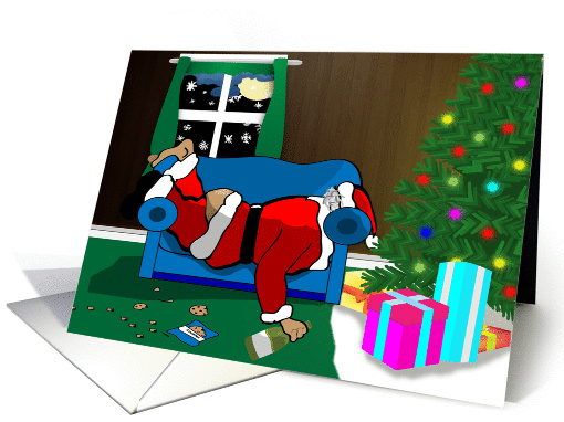Christmas Humor, Santa's Hard Night card (885724)
