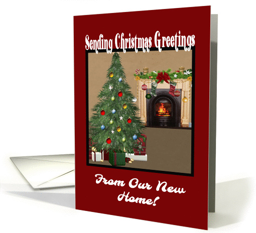 Cozy Fireplace Our New Address Christmas card (1453782)