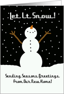 Snowman Our New Address Christmas Card
