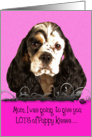Mothers Day Card Licker License - featuring an American Cocker Spaniel card
