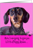Mothers Day Card Licker License - featuring a black and tan Dachsund card