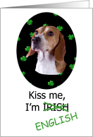 St. Patricks Card - Kiss Me, I’m Irish (English) - featuring a Beagle card