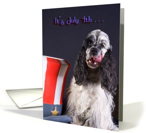 Fouth of July Card - featuring an American Cocker Spaniel card