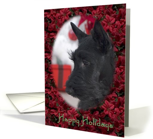 Happy Holidays - featuring Scottish Terrier Puppy card (723179)