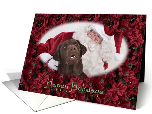 Happy Holidays - featuring a chocolate Labrador Retriever... (738803)