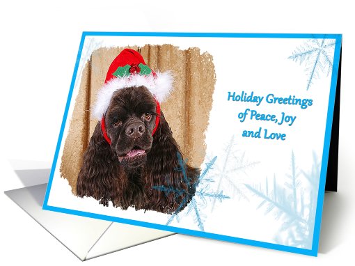 Holiday Greetings, chocolate American Cocker Spaniel... (751798)