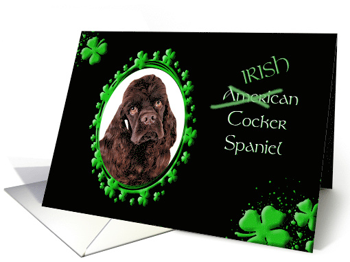 St Patrick's Greeting Card - (Irish) American Cocker Spaniel card