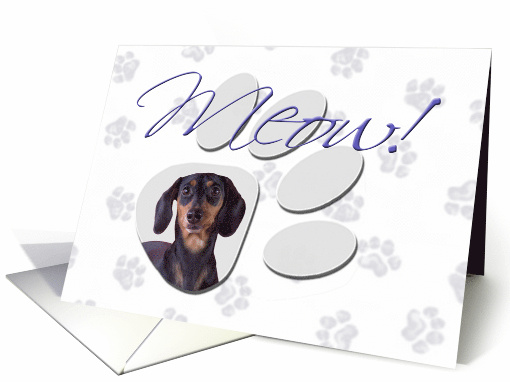 April Fool's Day Greeting - featuring a black and tan Dachshund card
