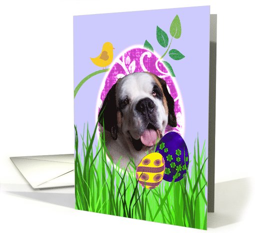 Easter Card featuring a Saint Bernard card (784629)