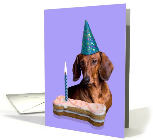 Birthday Card featuring a red Dachshund card (786597)