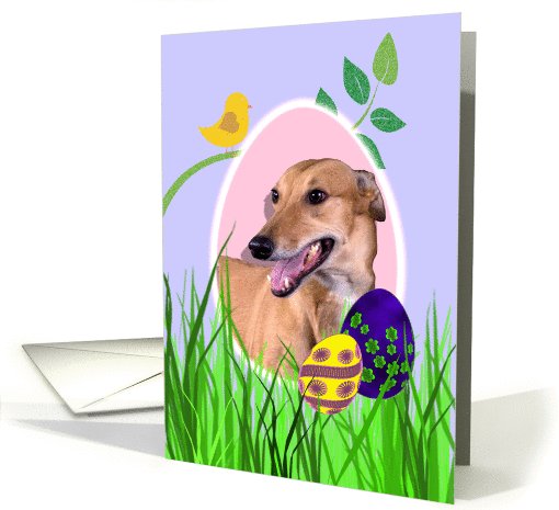 Easter Card featuring a Greyhound card (789695)