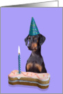 Birthday Card featuring a Doberman Pinscher (with natural ears) card