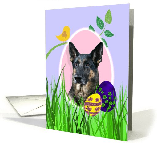 Easter Card featuring a German Shepherd Dog card (791876)