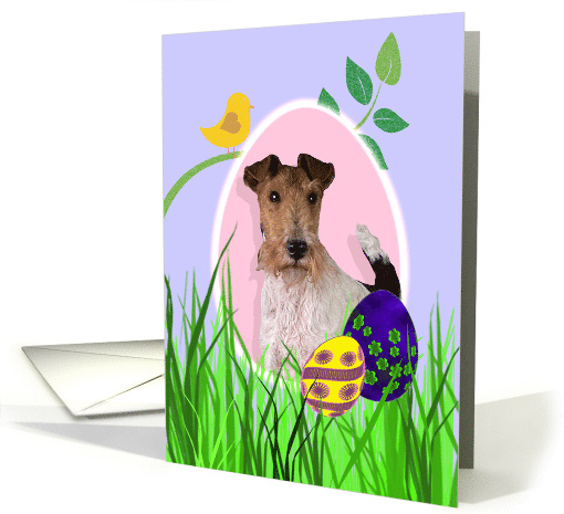 Easter Card featuring a Wire Fox Terrier card (791879)