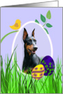 Easter Card featuring a Doberman Pinscher card