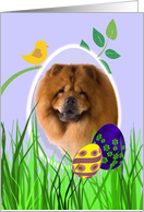Easter Card featuring a Chow Chow card