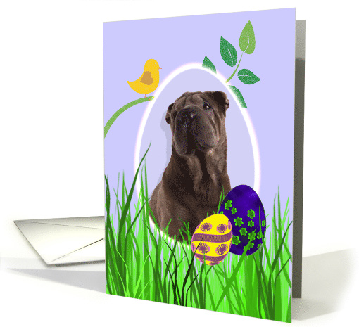 Easter Card featuring a Chinese Shar-Pei card (793986)