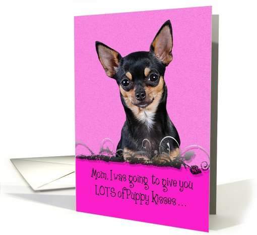 Mothers Day Licker License - featuring a black and tan Chihuahua card