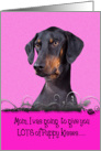 Mothers Day Licker License - featuring a Doberman Pinscher with natural ears card