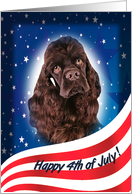 July 4th Card - featuring a chocolate Cocker Spaniel card