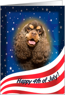 July 4th Card - featuring a chocolate/tan Cocker Spaniel card