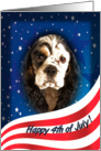 July 4th Card - featuring a parti/tri Cocker Spaniel card