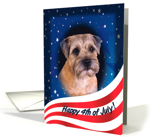 July 4th Card - featuring a Border Terrier card (819436)