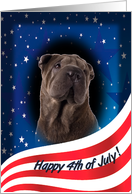 July 4th Card - featuring a Chnese Shar-Pei card