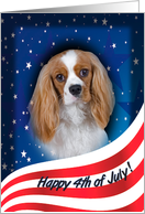 July 4th Card - featuring a Cavalier King Charles Spaniel card